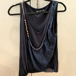 Blue velvet tank top